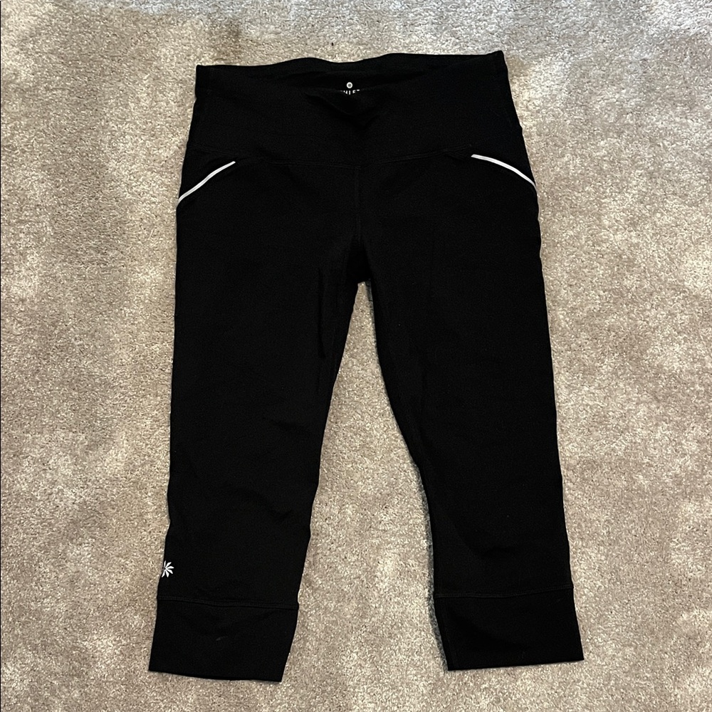Athleta Black Capris with White Accents